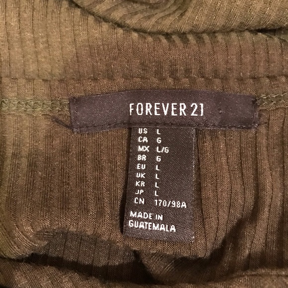 Forever 21 Olive Green Ribbed Mini Dress Lace Up Size Large - Picture 13 of 14